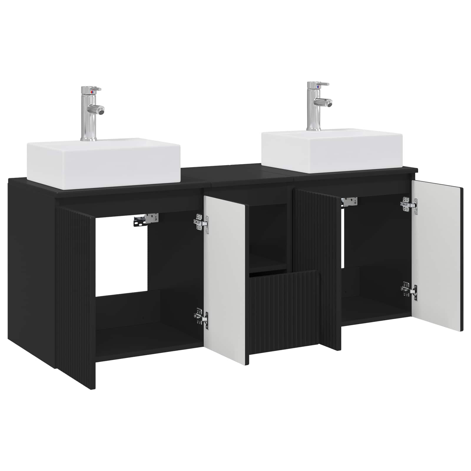 vidaXL Badkamerkastenset 3 st Wit 49,5 x 41 x 62,5 cm Bewerkt hout