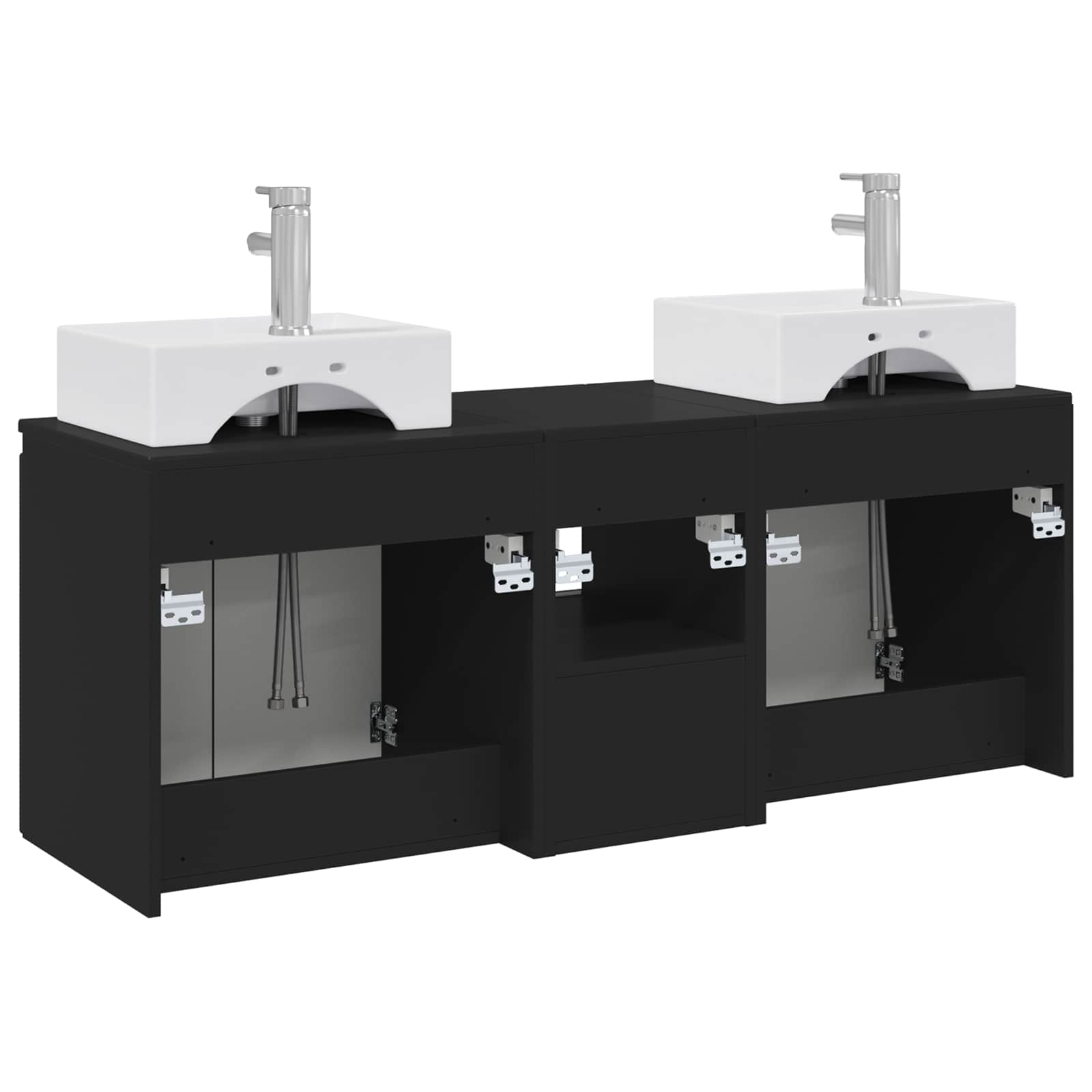 vidaXL Badkamerkastenset 3 st Wit 49,5 x 41 x 62,5 cm Bewerkt hout