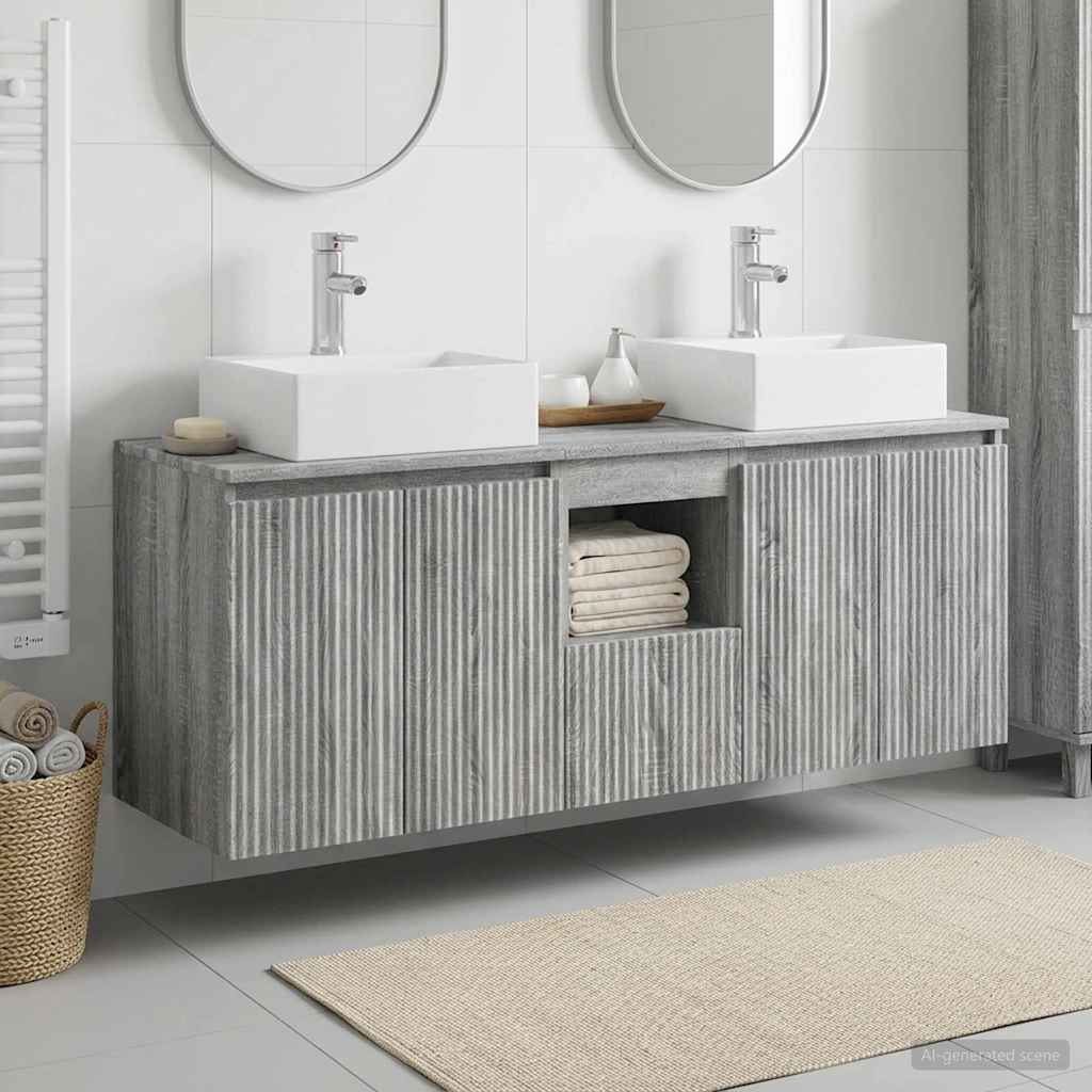vidaXL Badkamerkastenset 3 st Wit 49,5 x 41 x 62,5 cm Bewerkt hout