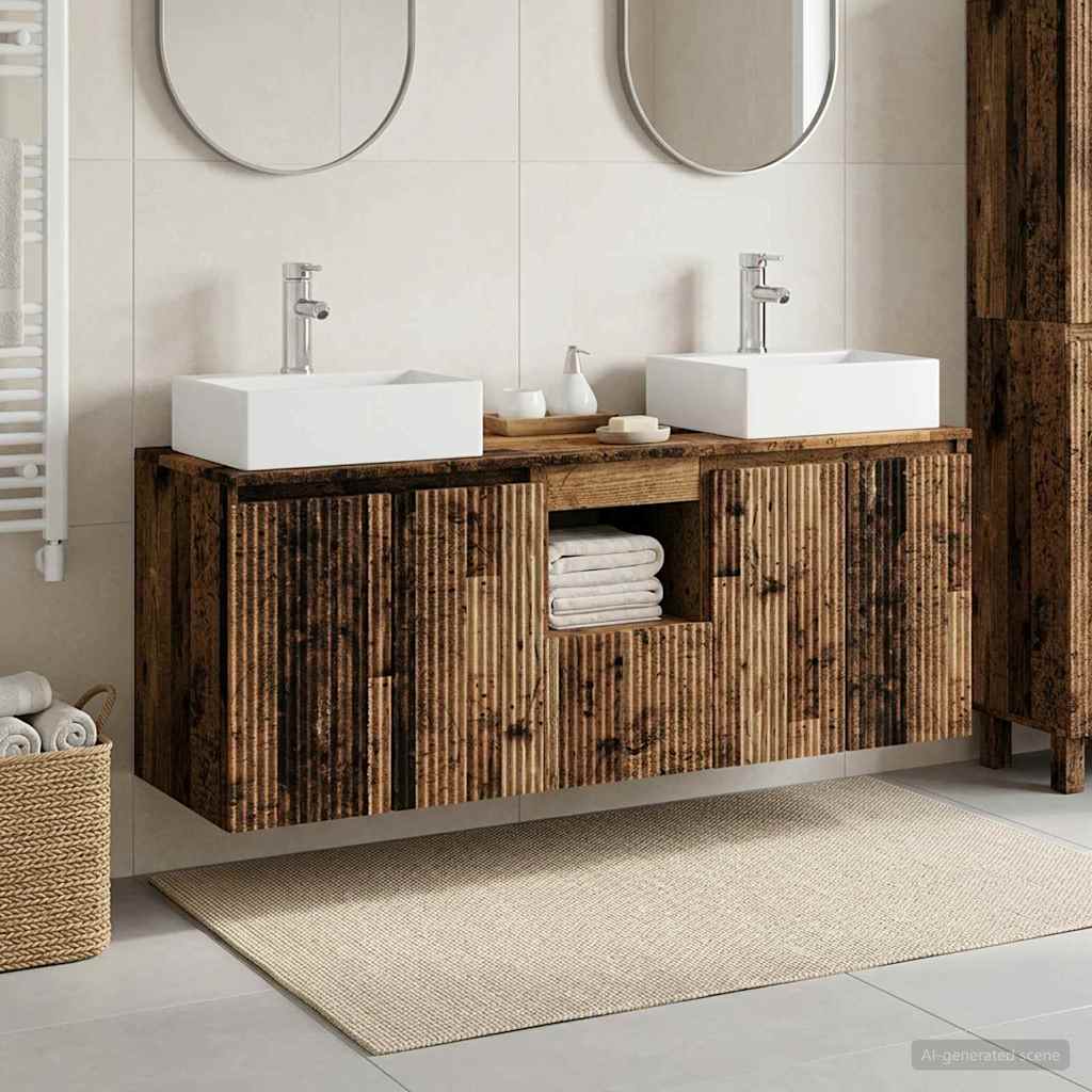 vidaXL Badkamerkastenset 3 st Wit 49,5 x 41 x 62,5 cm Bewerkt hout
