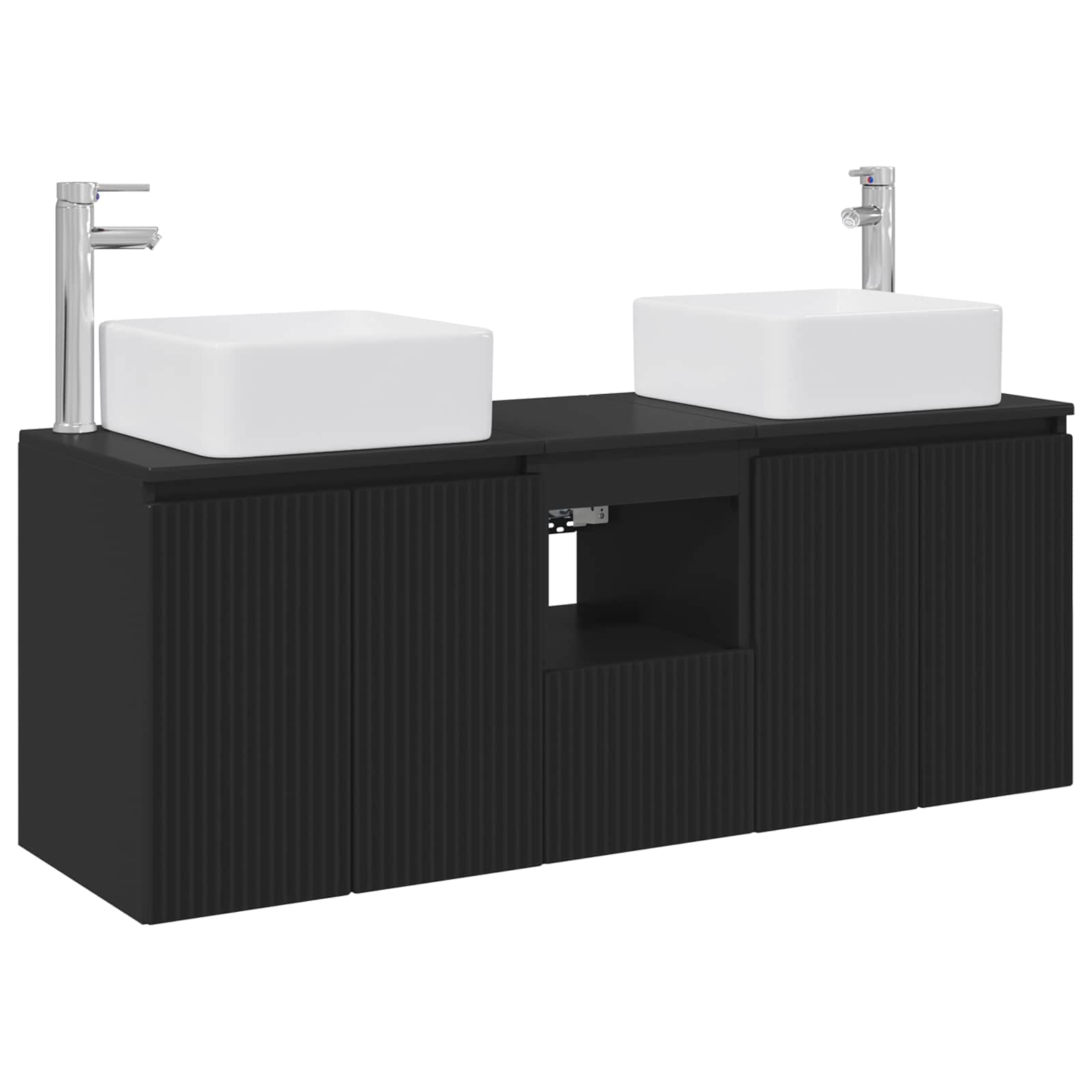 vidaXL Badkamerkastenset 3 st Wit 53 x 35 x 63 cm Bewerkt hout