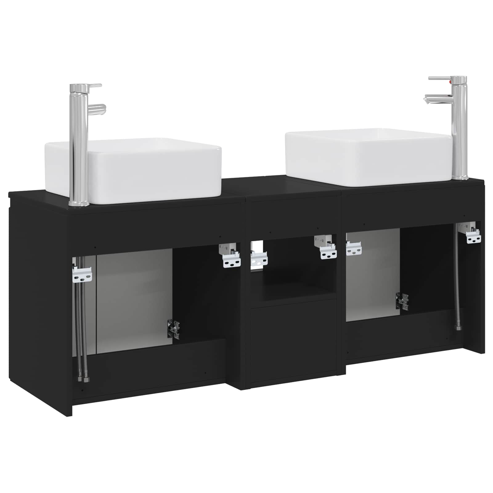 vidaXL Badkamerkastenset 3 st Wit 53 x 35 x 63 cm Bewerkt hout