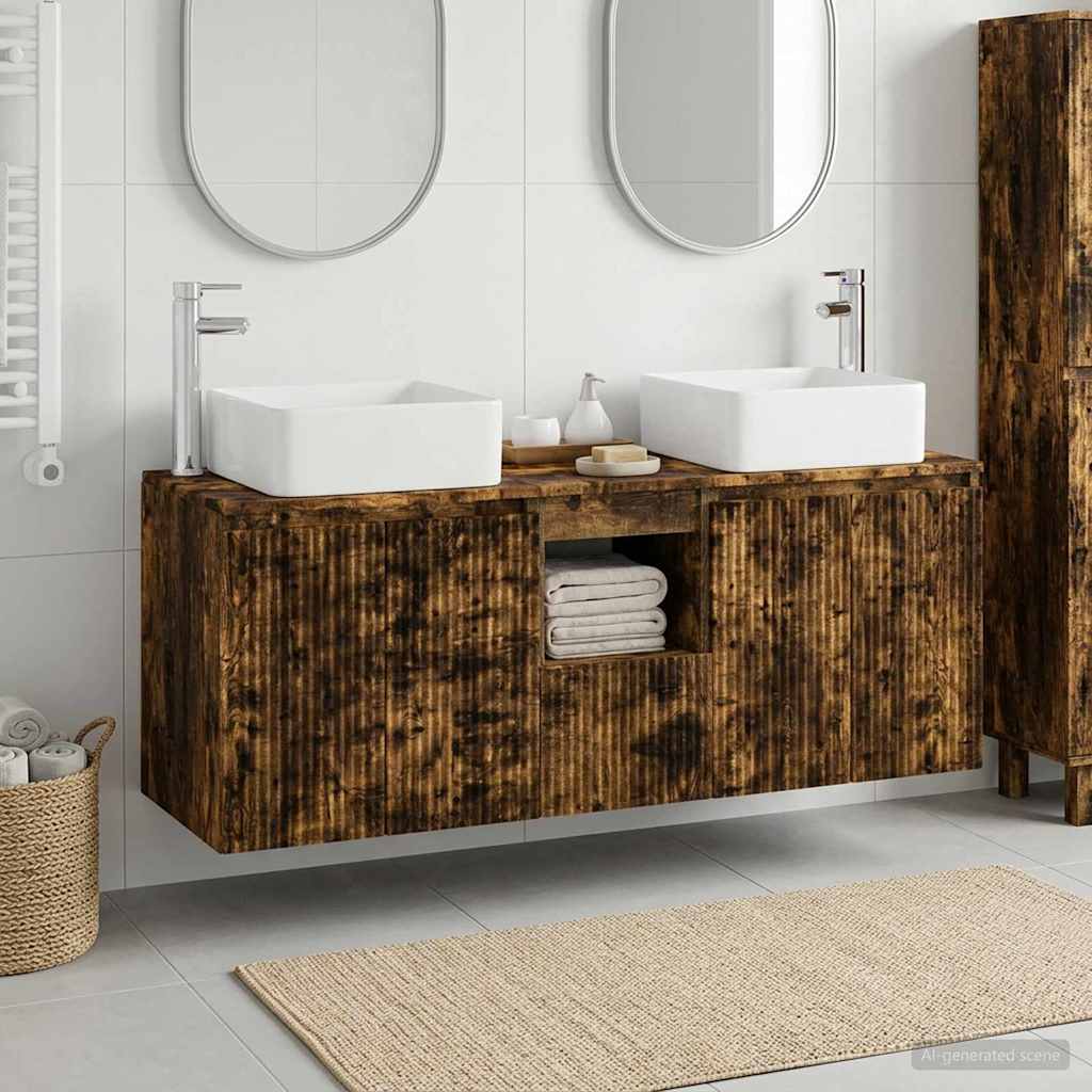 vidaXL Badkamerkastenset 3 st Wit 53 x 35 x 63 cm Bewerkt hout