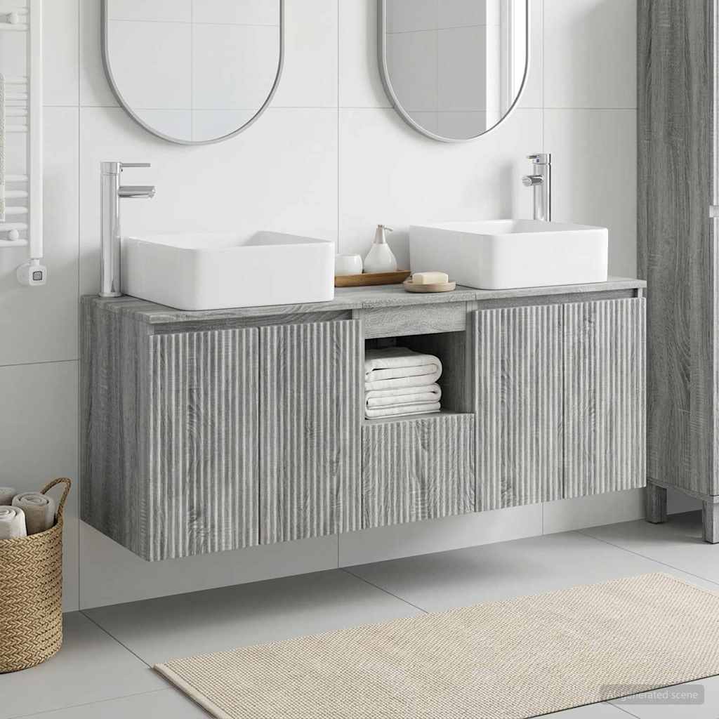 vidaXL Badkamerkastenset 3 st Wit 53 x 35 x 63 cm Bewerkt hout