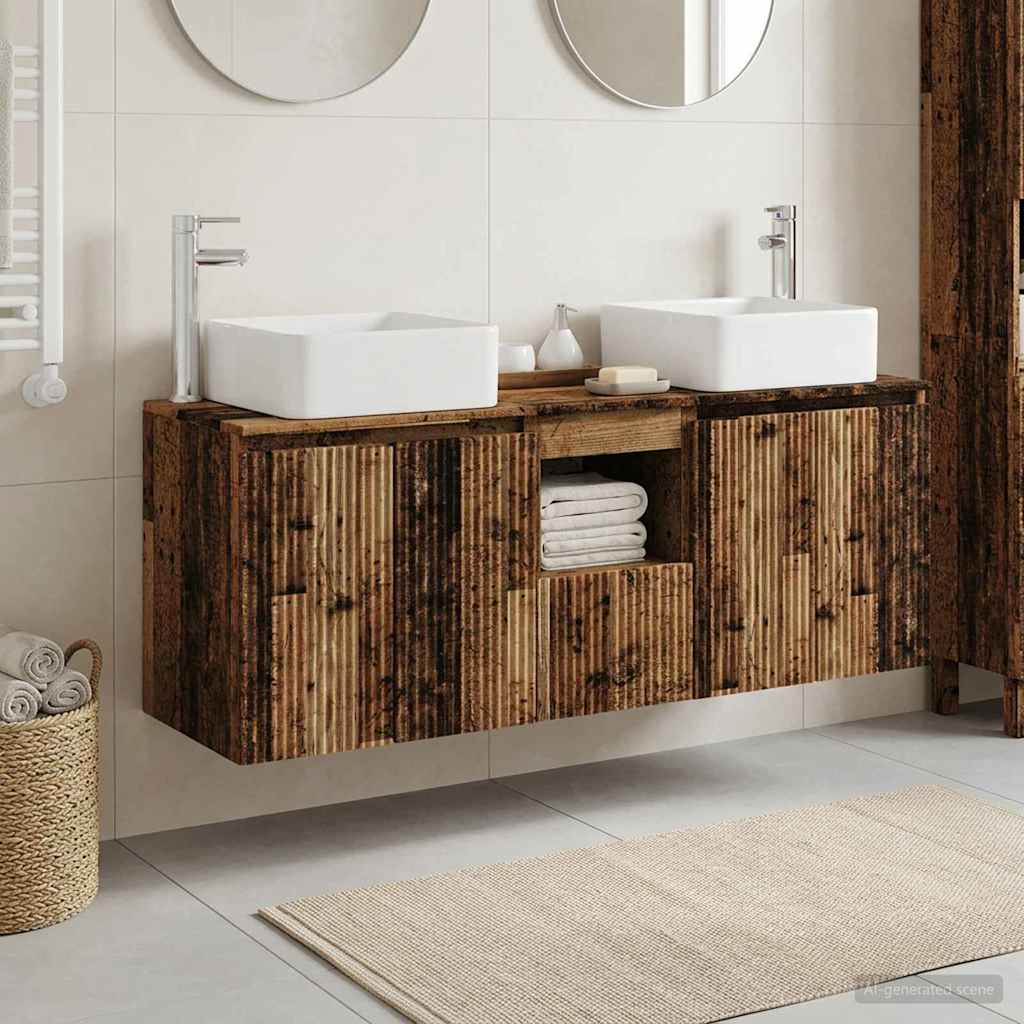 vidaXL Badkamerkastenset 3 st Wit 53 x 35 x 63 cm Bewerkt hout
