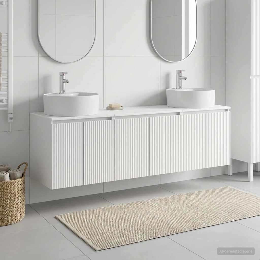 vidaXL Badkamerkastenset 3 st Wit 49,5 x 44,5 x 65 cm Bewerkt hout