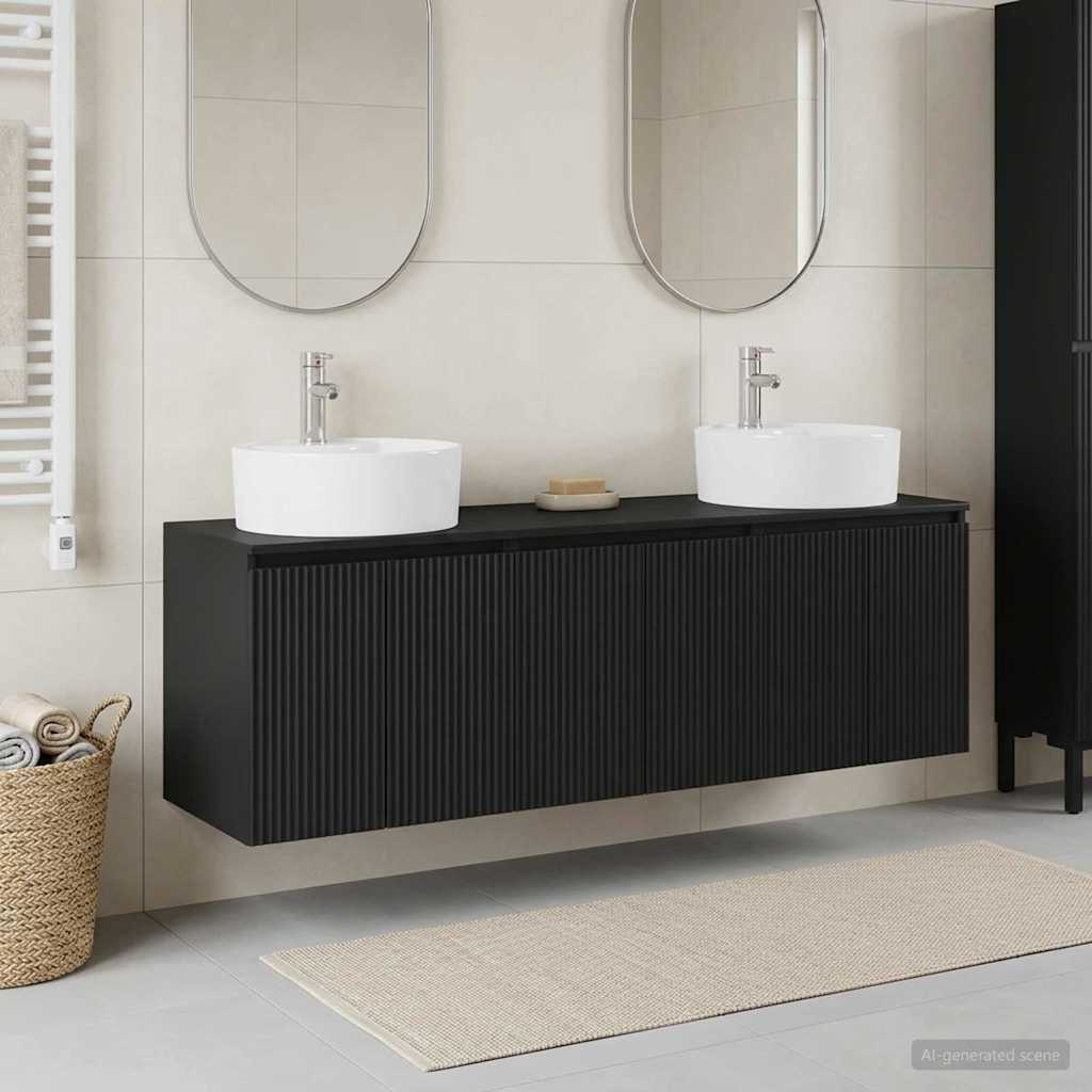 vidaXL Badkamerkastenset 3 st Wit 49,5 x 44,5 x 65 cm Bewerkt hout