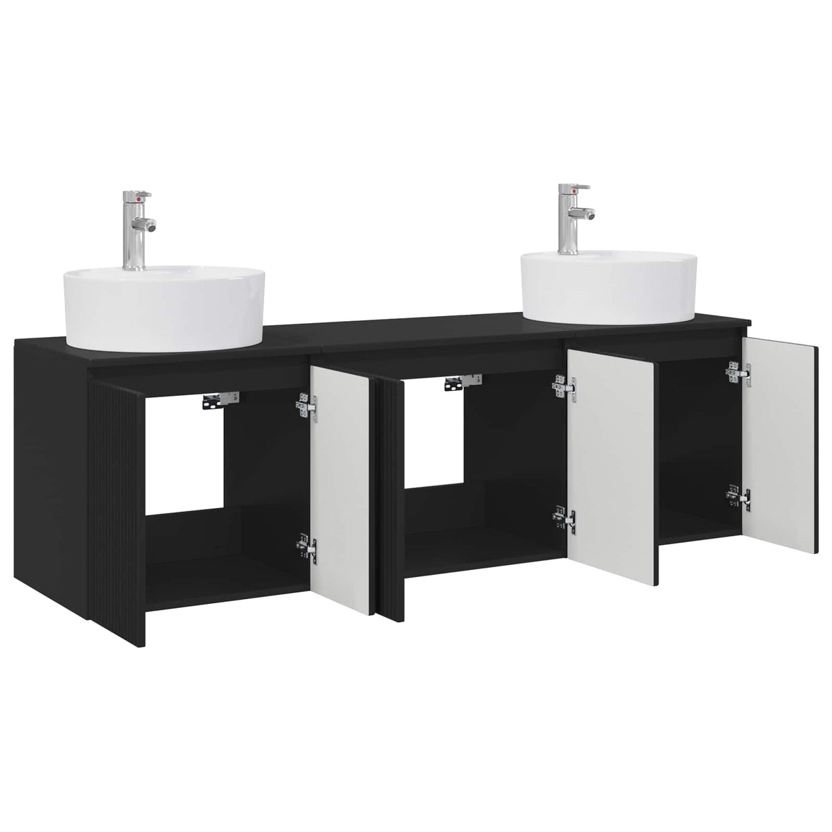 vidaXL Badkamerkastenset 3 st Wit 49,5 x 44,5 x 65 cm Bewerkt hout