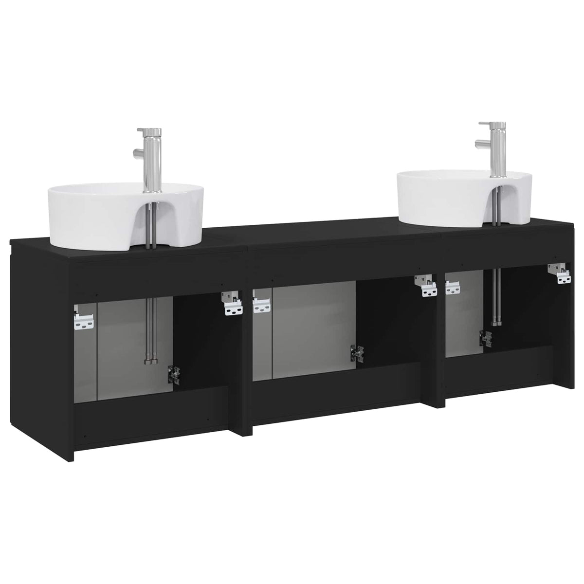 vidaXL Badkamerkastenset 3 st Wit 49,5 x 44,5 x 65 cm Bewerkt hout