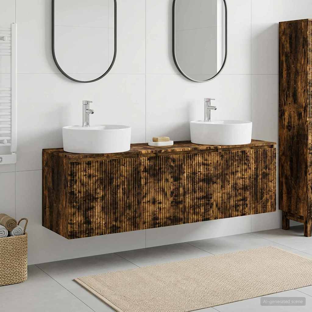 vidaXL Badkamerkastenset 3 st Wit 49,5 x 44,5 x 65 cm Bewerkt hout