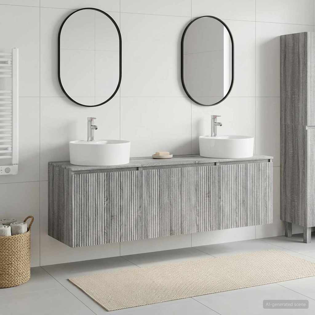 vidaXL Badkamerkastenset 3 st Wit 49,5 x 44,5 x 65 cm Bewerkt hout