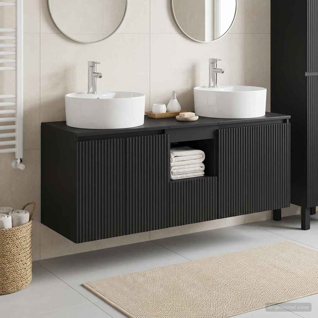 vidaXL Badkamerkastenset 3 st Wit 49,5 x 44,5 x 65 cm Bewerkt hout