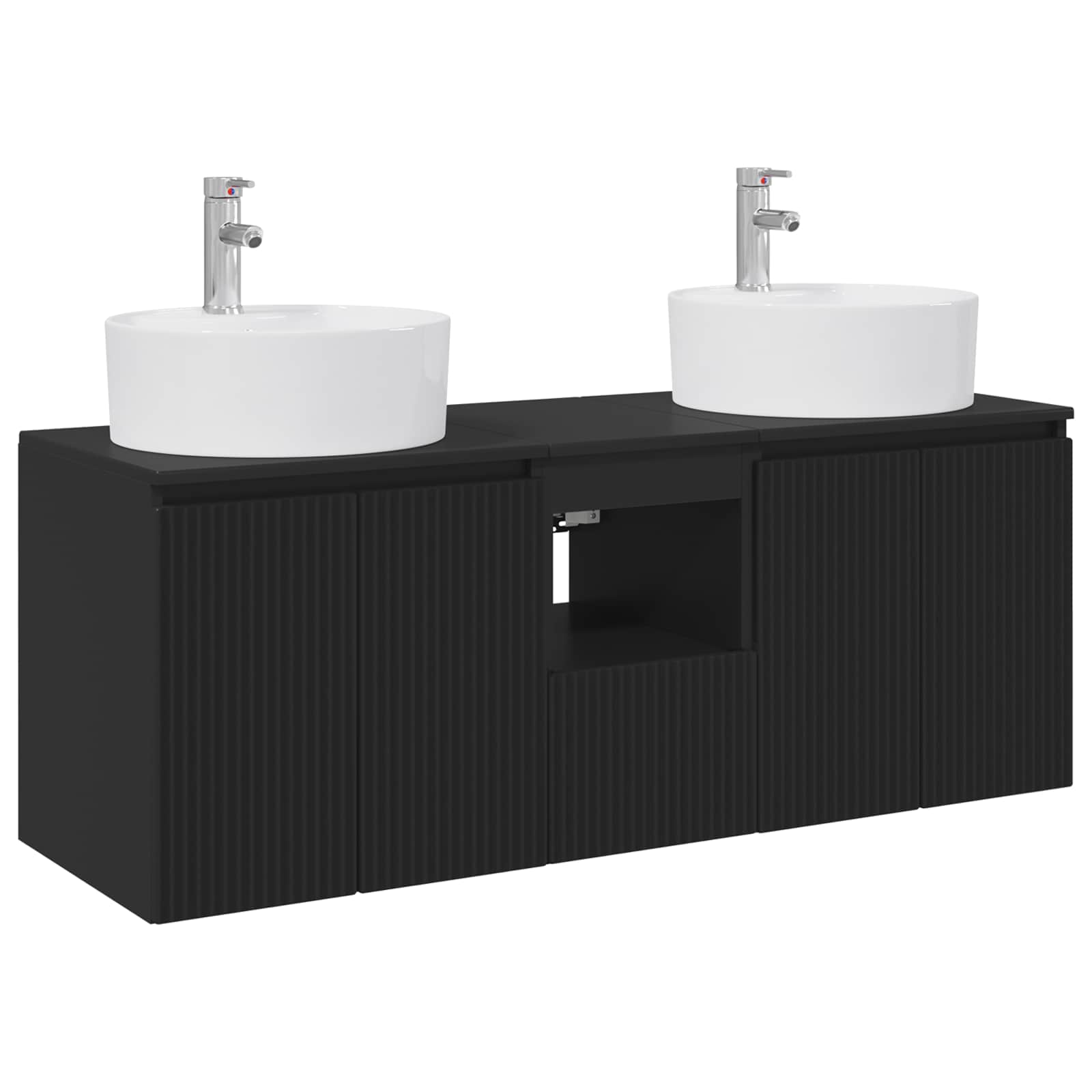 vidaXL Badkamerkastenset 3 st Wit 49,5 x 44,5 x 65 cm Bewerkt hout