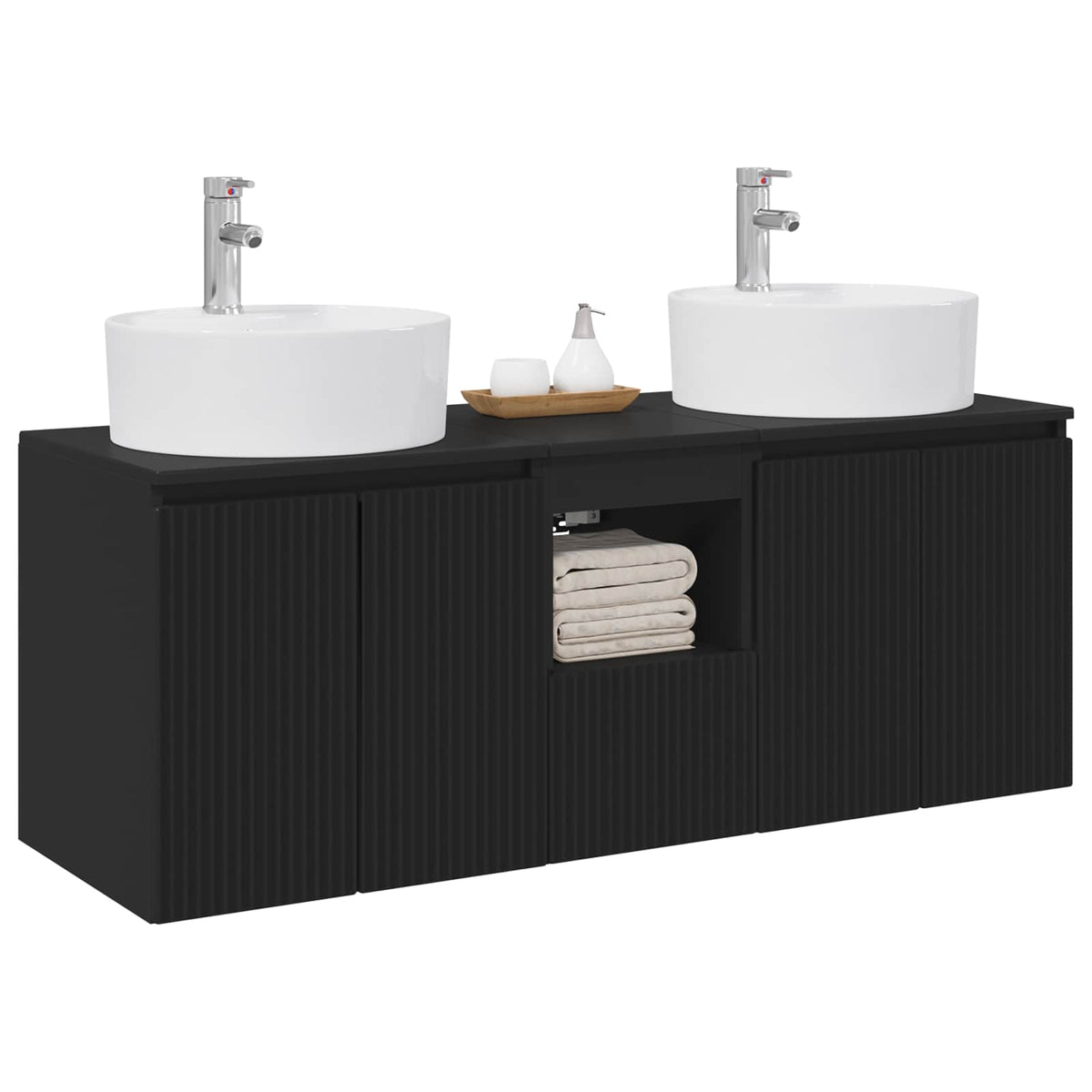 vidaXL Badkamerkastenset 3 st Wit 49,5 x 44,5 x 65 cm Bewerkt hout
