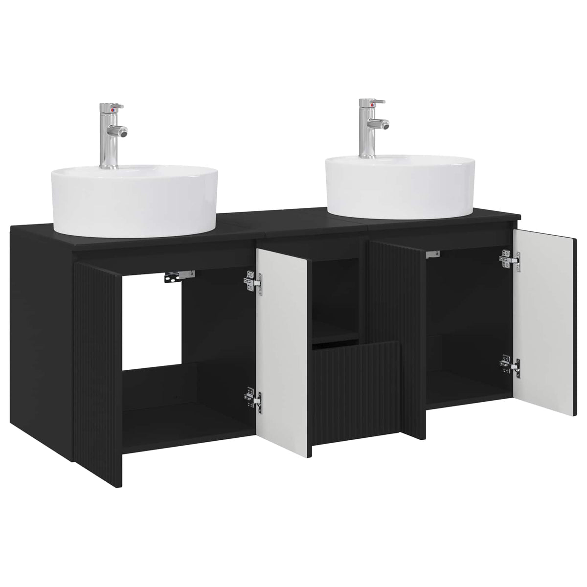vidaXL Badkamerkastenset 3 st Wit 49,5 x 44,5 x 65 cm Bewerkt hout
