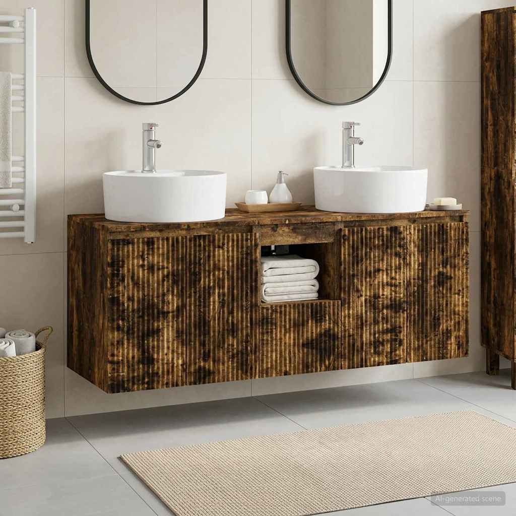 vidaXL Badkamerkastenset 3 st Wit 49,5 x 44,5 x 65 cm Bewerkt hout