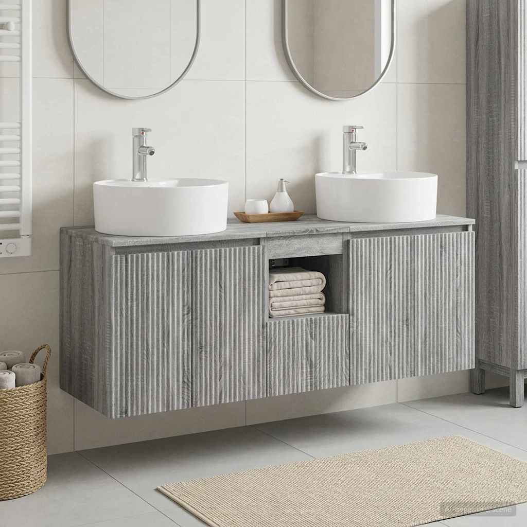 vidaXL Badkamerkastenset 3 st Wit 49,5 x 44,5 x 65 cm Bewerkt hout