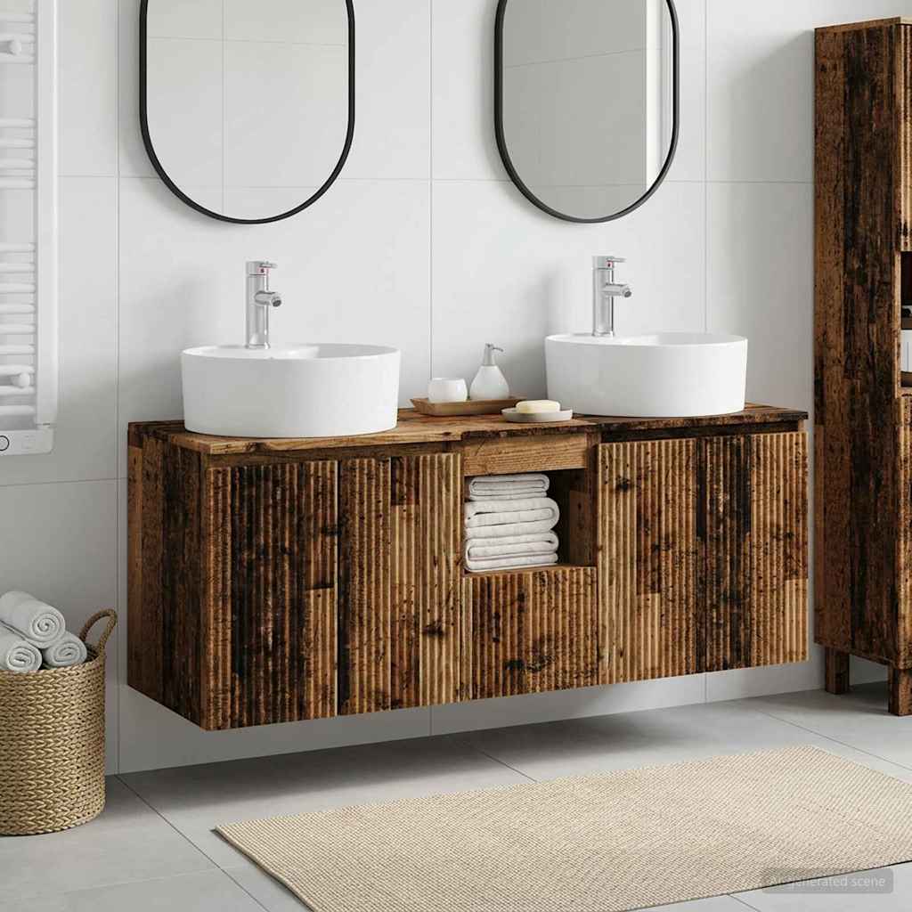 vidaXL Badkamerkastenset 3 st Wit 49,5 x 44,5 x 65 cm Bewerkt hout