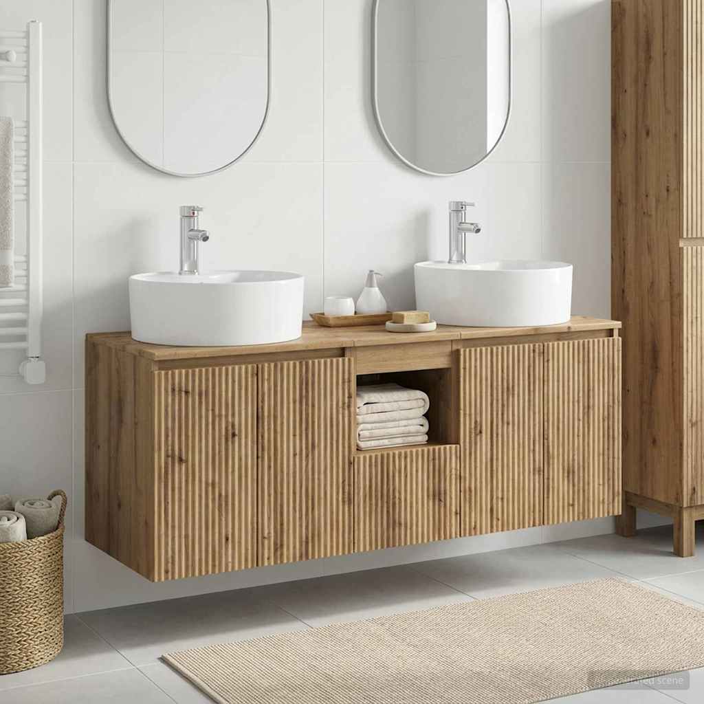 vidaXL Badkamerkastenset 3 st Wit 49,5 x 44,5 x 65 cm Bewerkt hout