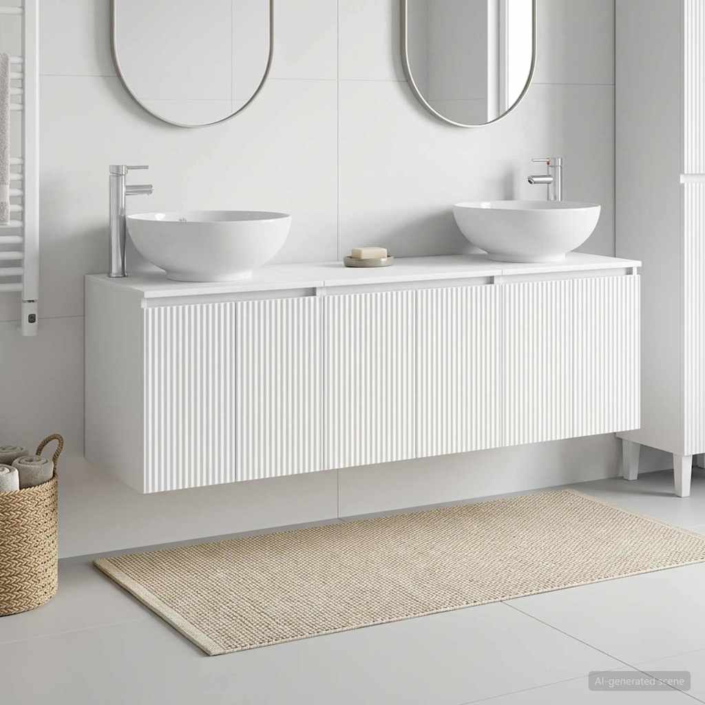 vidaXL Badkamerkastenset 3 st Wit 49,5 x 44,5 x 65 cm Bewerkt hout