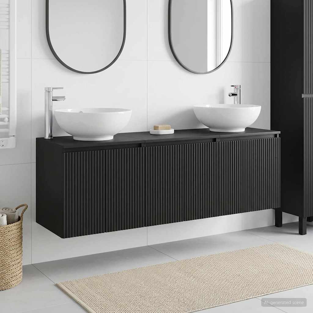 vidaXL Badkamerkastenset 3 st Wit 49,5 x 44,5 x 65 cm Bewerkt hout