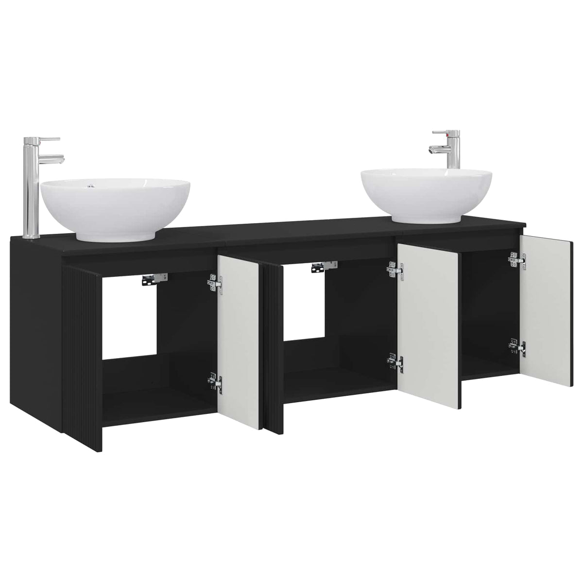vidaXL Badkamerkastenset 3 st Wit 49,5 x 44,5 x 65 cm Bewerkt hout