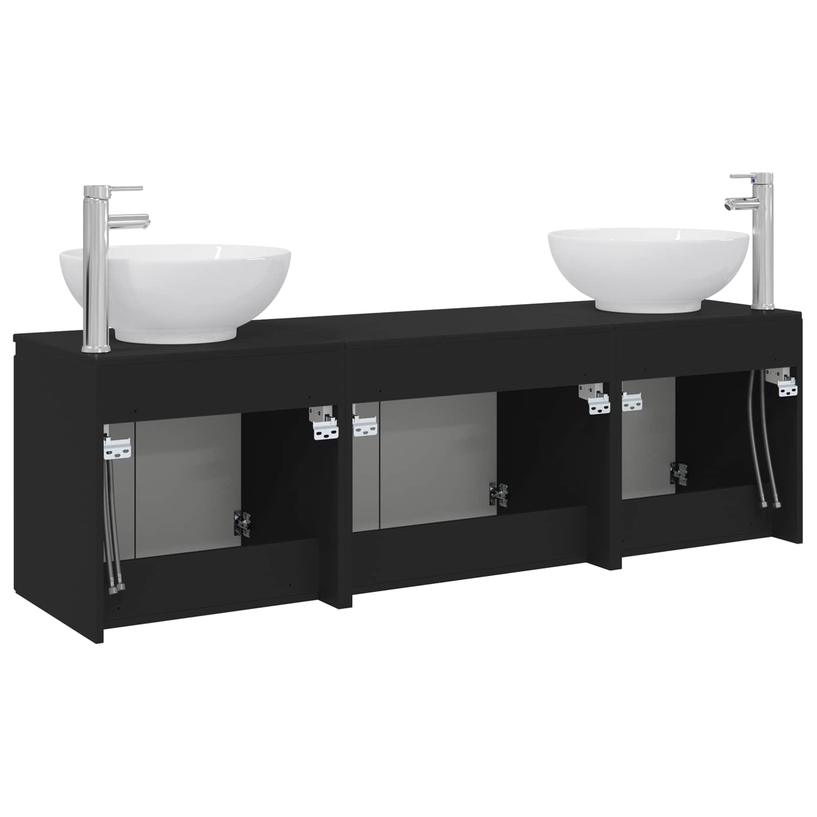 vidaXL Badkamerkastenset 3 st Wit 49,5 x 44,5 x 65 cm Bewerkt hout
