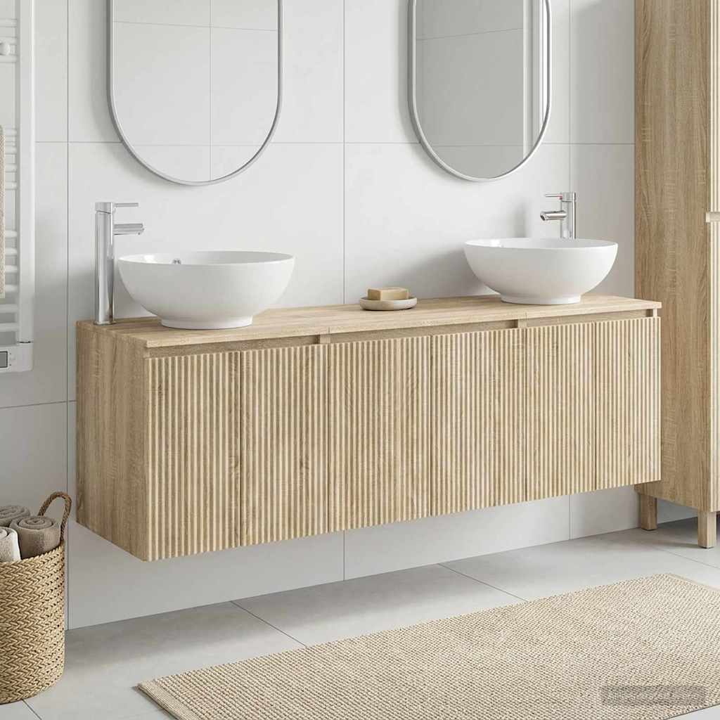 vidaXL Badkamerkastenset 3 st Wit 49,5 x 44,5 x 65 cm Bewerkt hout