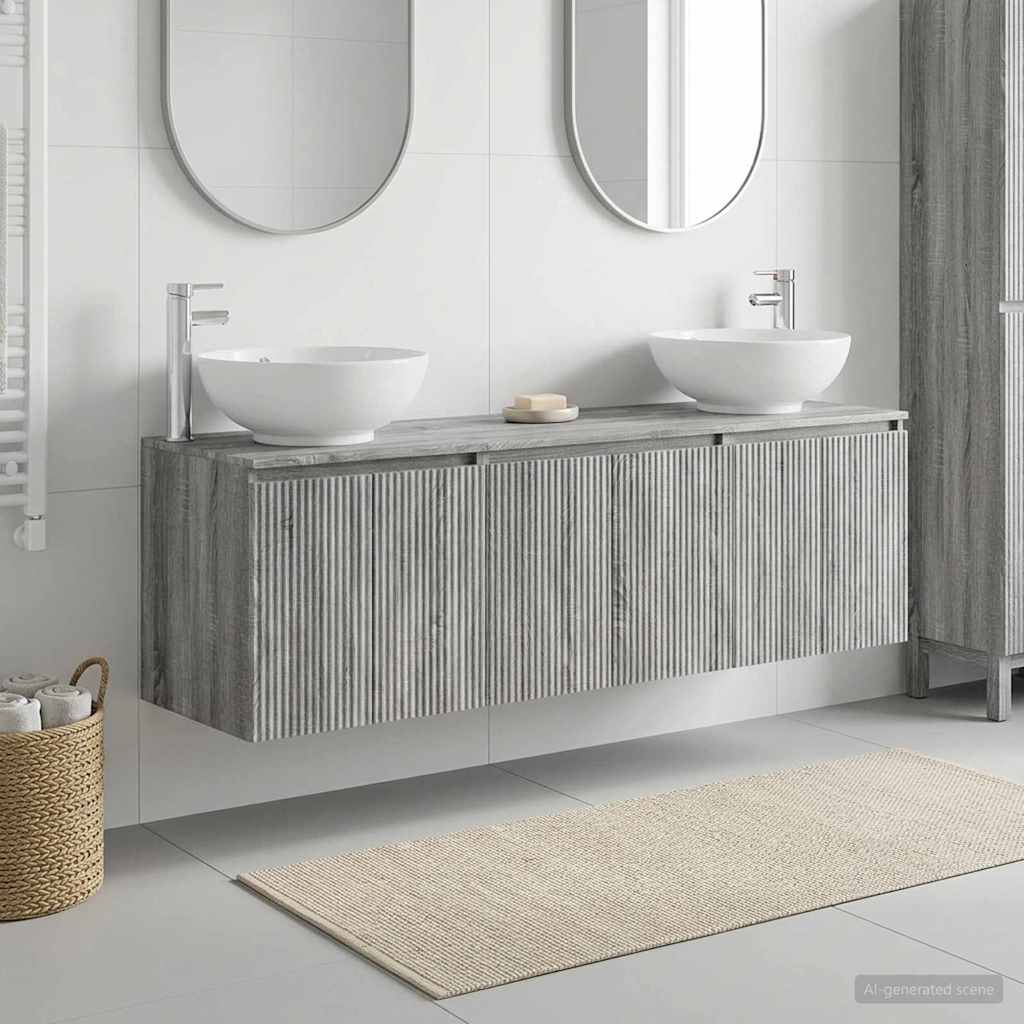 vidaXL Badkamerkastenset 3 st Wit 49,5 x 44,5 x 65 cm Bewerkt hout
