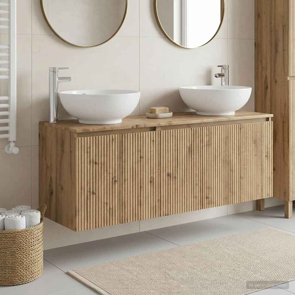 vidaXL Badkamerkastenset 3 st Wit 49,5 x 44,5 x 65 cm Bewerkt hout