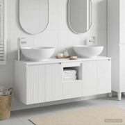 vidaXL Badkamerkastenset 3 st Wit 49,5 x 44,5 x 65 cm Bewerkt hout