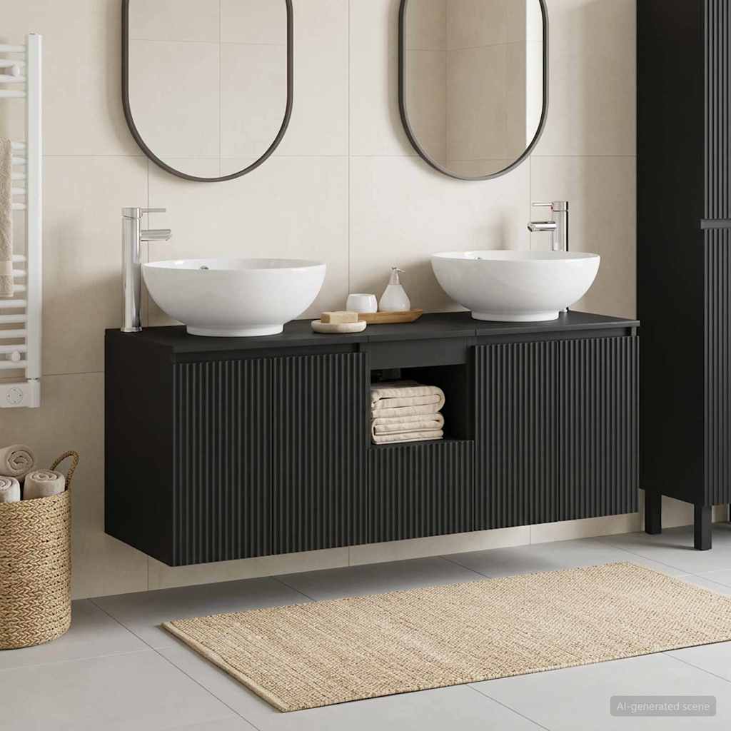 vidaXL Badkamerkastenset 3 st Wit 49,5 x 44,5 x 65 cm Bewerkt hout