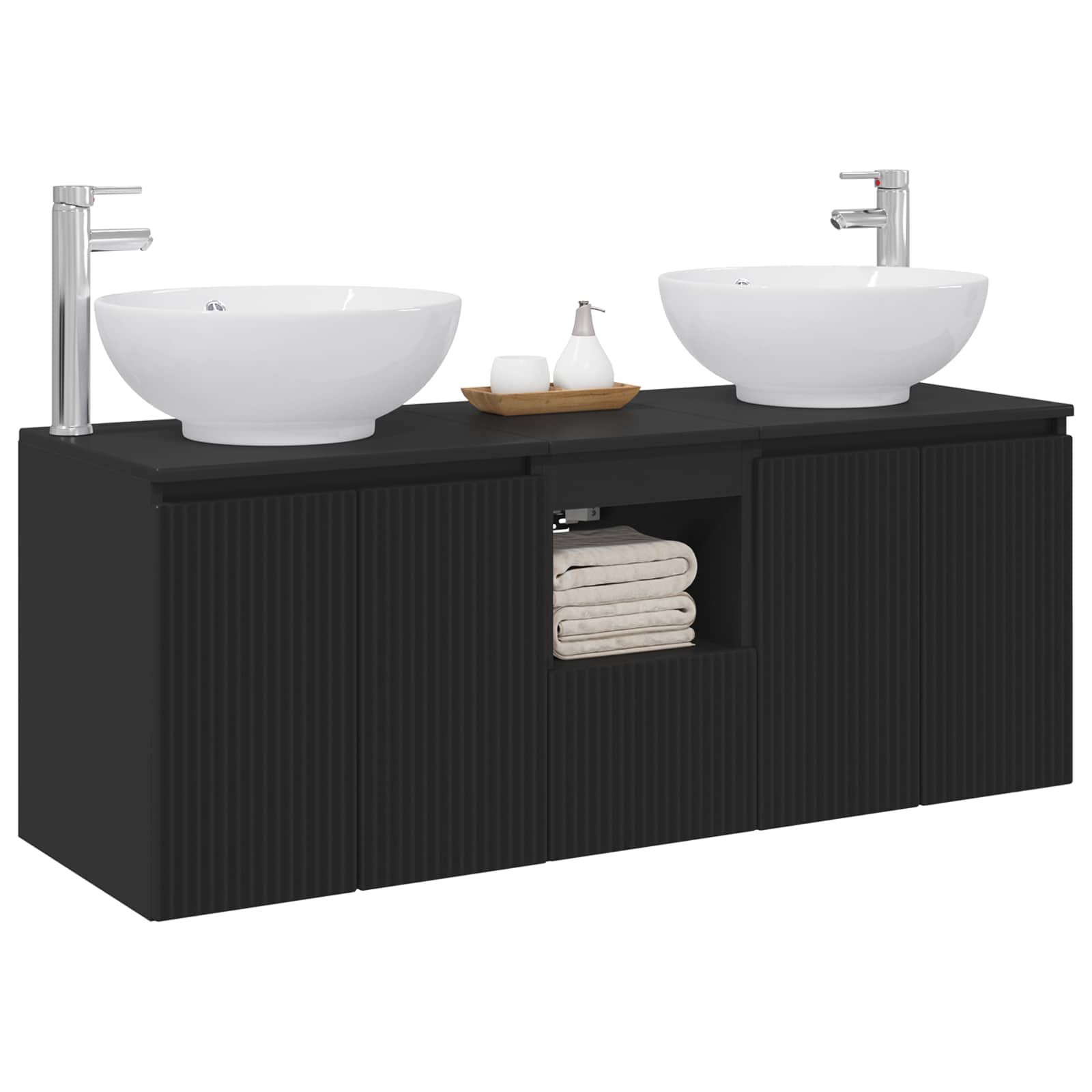 vidaXL Badkamerkastenset 3 st Wit 49,5 x 44,5 x 65 cm Bewerkt hout