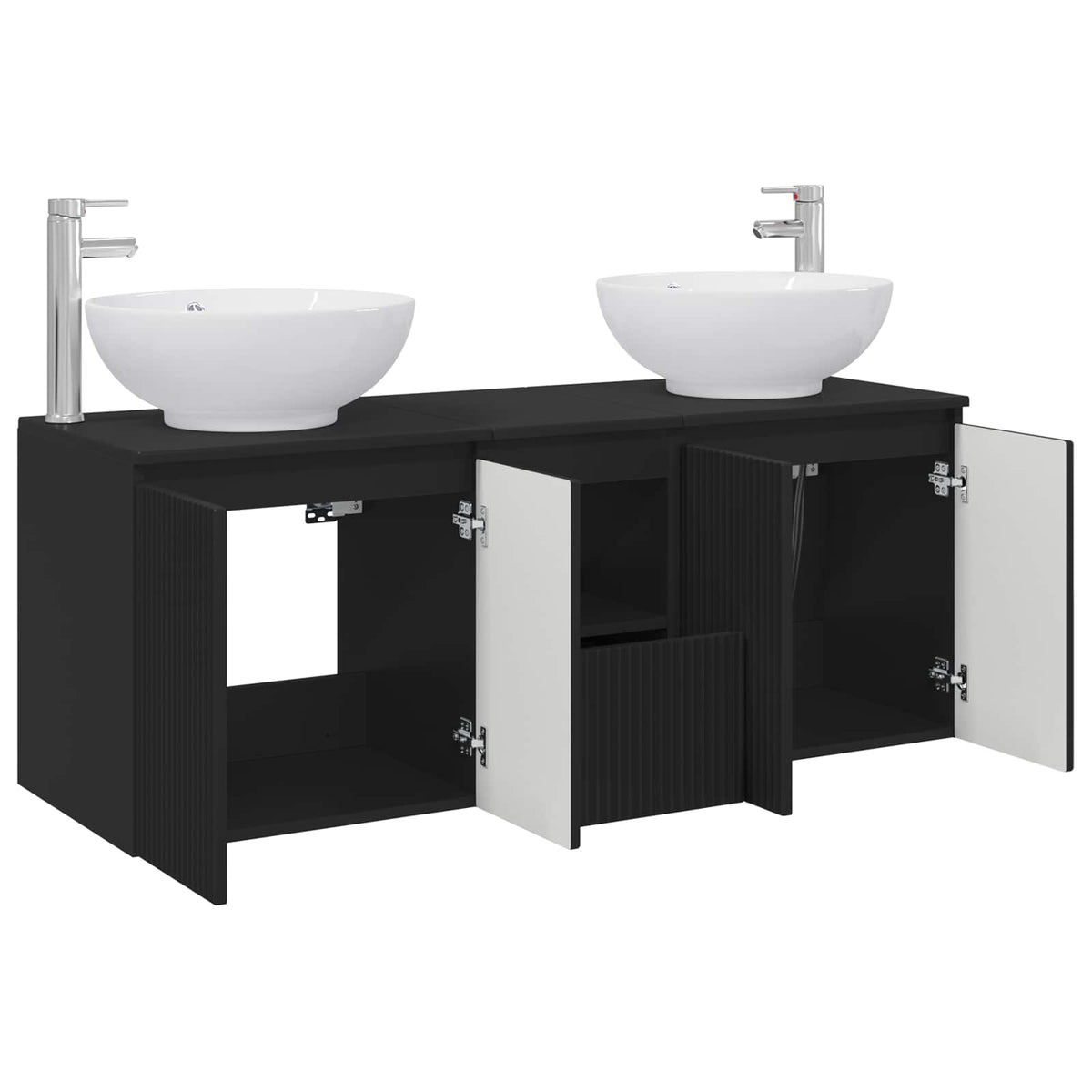 vidaXL Badkamerkastenset 3 st Wit 49,5 x 44,5 x 65 cm Bewerkt hout