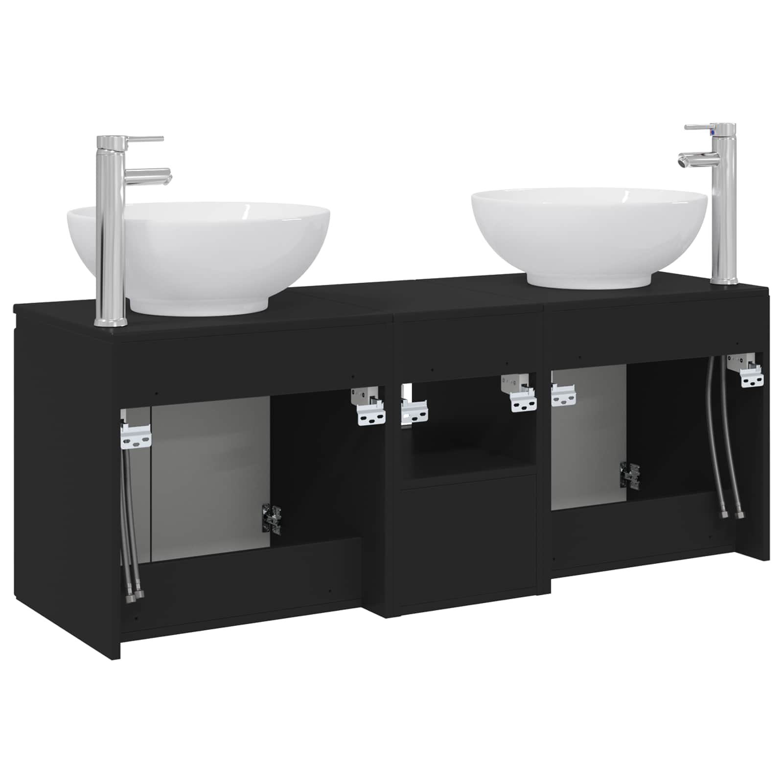 vidaXL Badkamerkastenset 3 st Wit 49,5 x 44,5 x 65 cm Bewerkt hout
