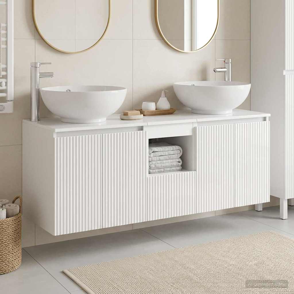vidaXL Badkamerkastenset 3 st Wit 49,5 x 44,5 x 65 cm Bewerkt hout