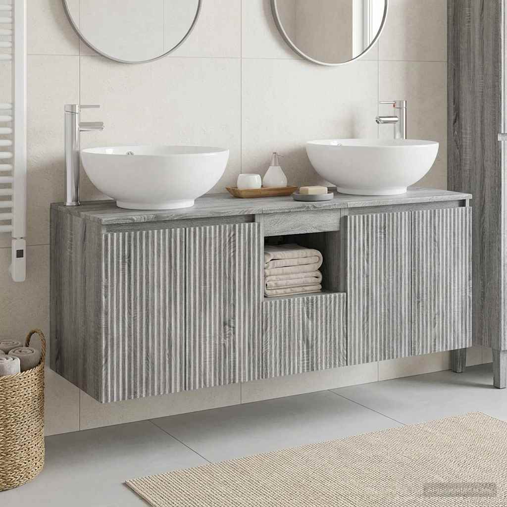 vidaXL Badkamerkastenset 3 st Wit 49,5 x 44,5 x 65 cm Bewerkt hout