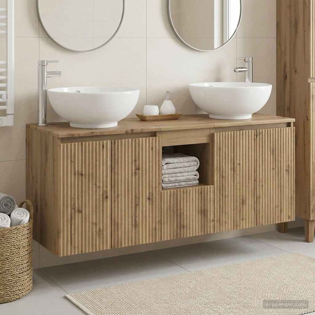 vidaXL Badkamerkastenset 3 st Wit 49,5 x 44,5 x 65 cm Bewerkt hout