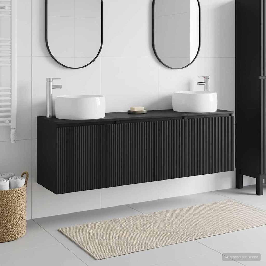 vidaXL Badkamerkastenset 3 st Wit 49,5 x 44,5 x 66 cm Bewerkt hout