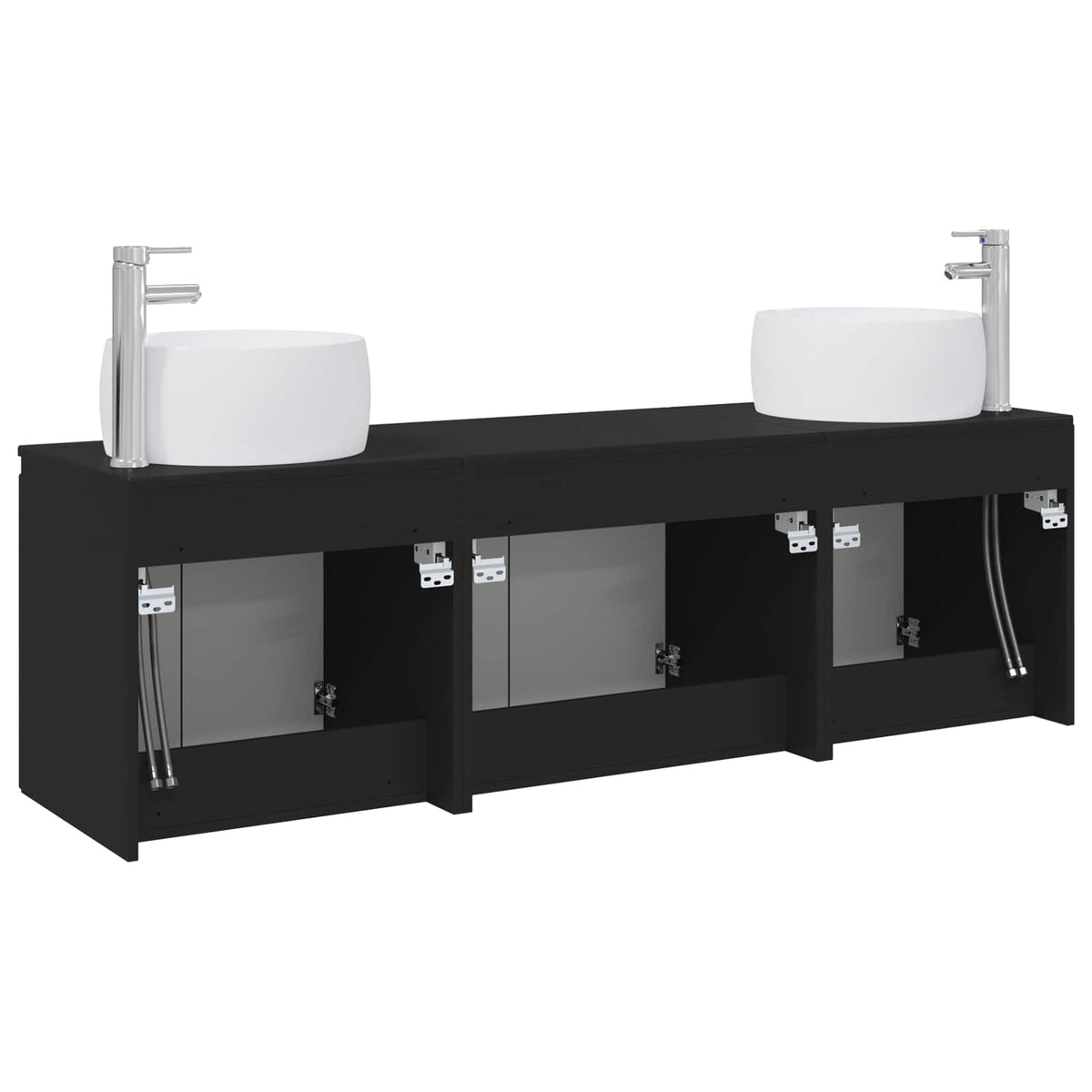 vidaXL Badkamerkastenset 3 st Wit 49,5 x 44,5 x 66 cm Bewerkt hout
