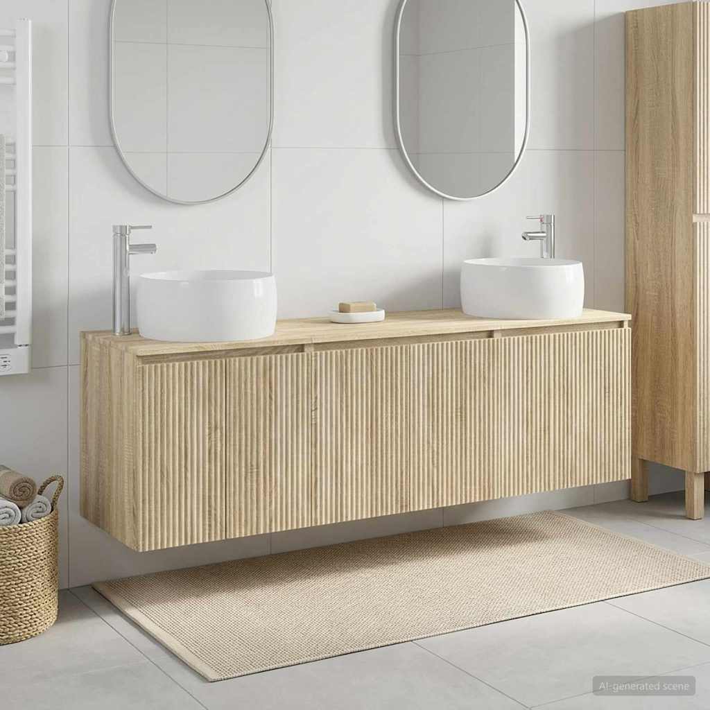 vidaXL Badkamerkastenset 3 st Wit 49,5 x 44,5 x 66 cm Bewerkt hout