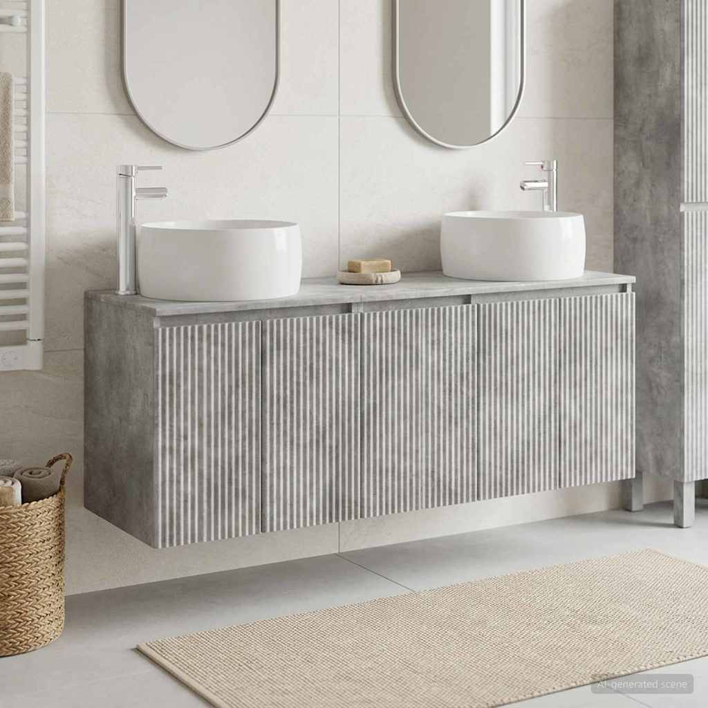 vidaXL Badkamerkastenset 3 st Wit 49,5 x 44,5 x 66 cm Bewerkt hout