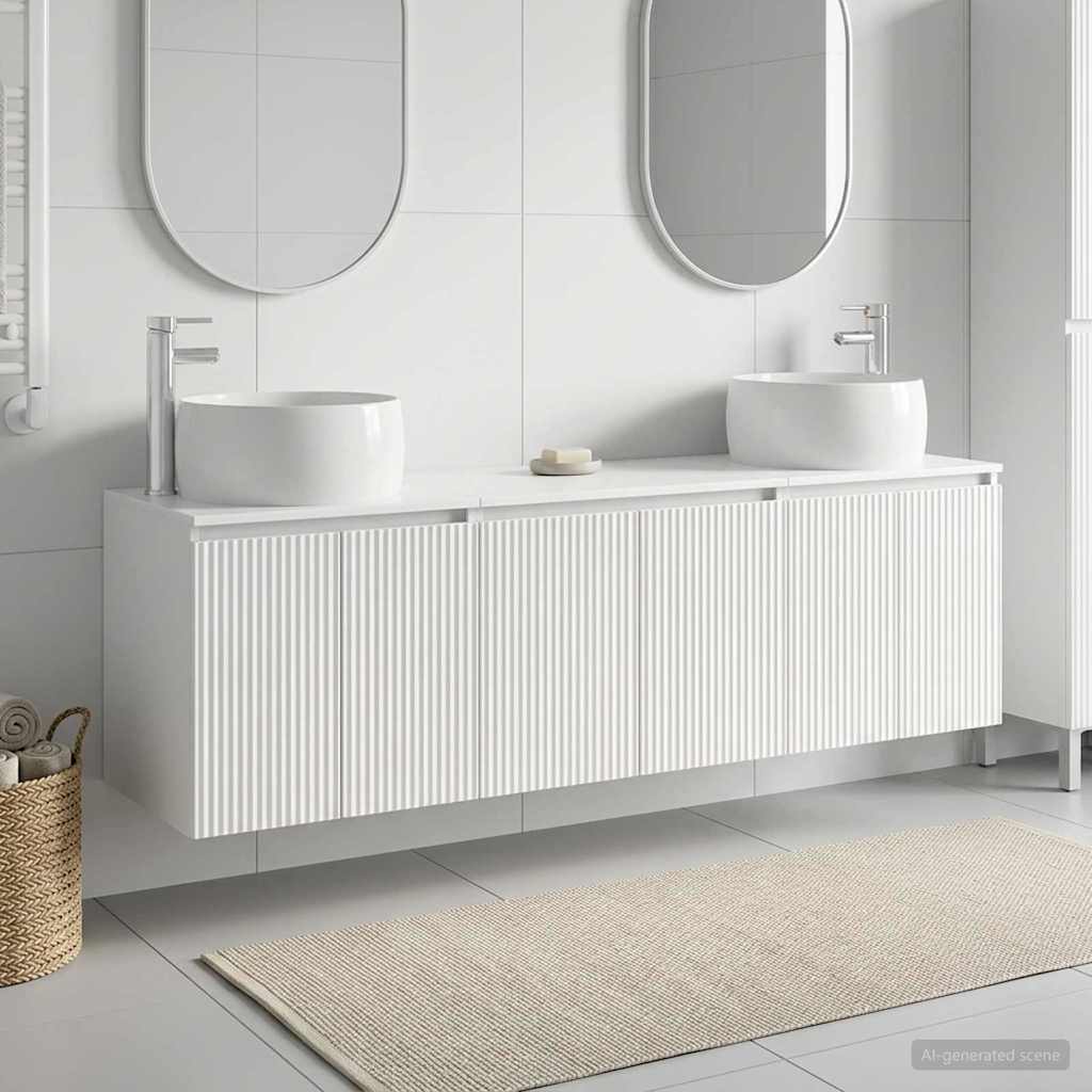vidaXL Badkamerkastenset 3 st Wit 49,5 x 44,5 x 66 cm Bewerkt hout