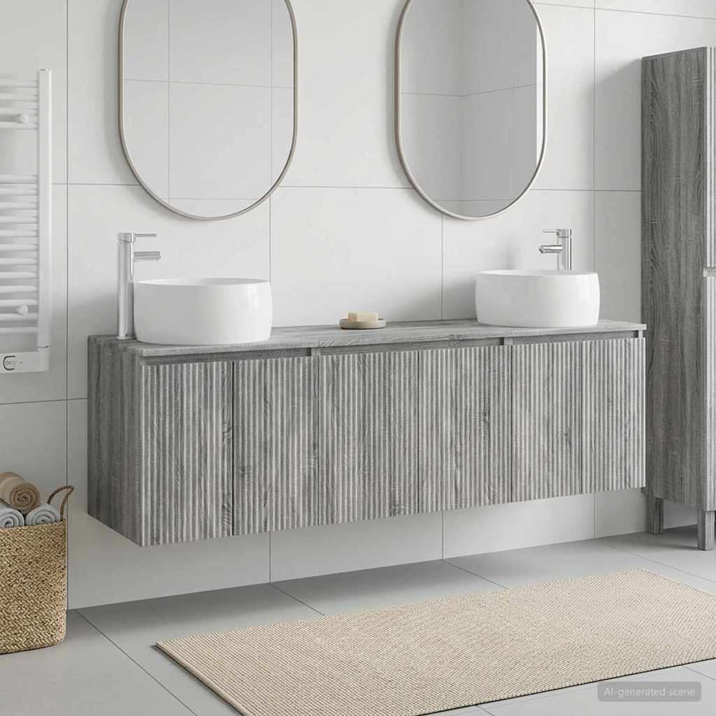 vidaXL Badkamerkastenset 3 st Wit 49,5 x 44,5 x 66 cm Bewerkt hout