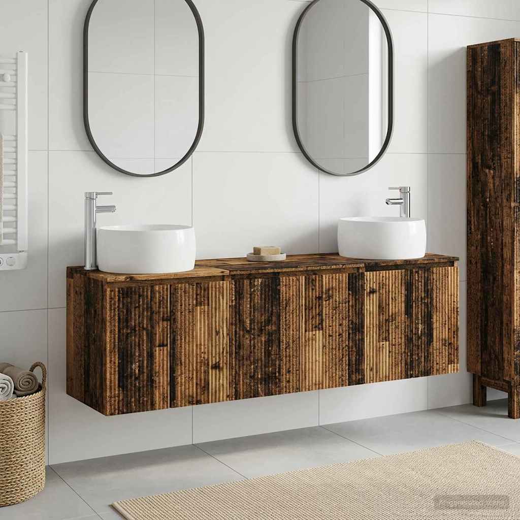 vidaXL Badkamerkastenset 3 st Wit 49,5 x 44,5 x 66 cm Bewerkt hout