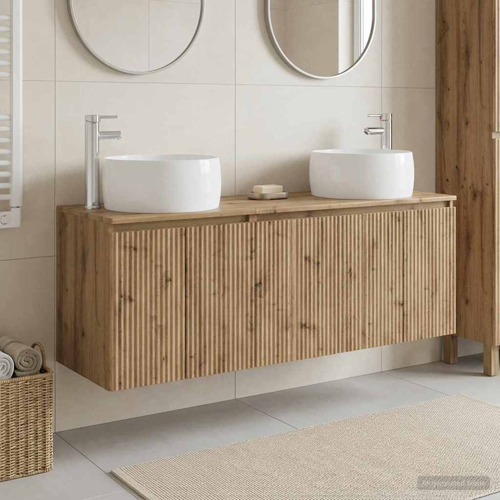 vidaXL Badkamerkastenset 3 st Wit 49,5 x 44,5 x 66 cm Bewerkt hout