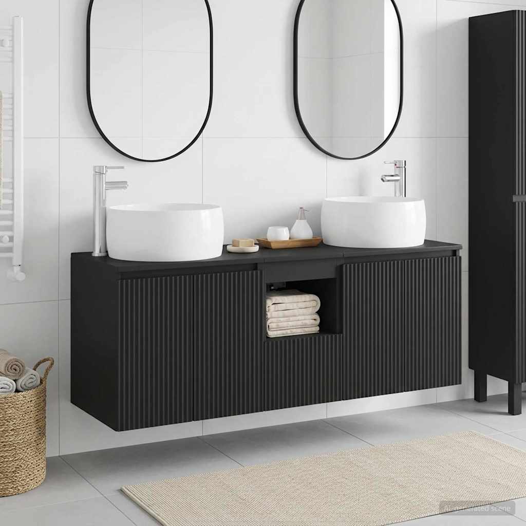 vidaXL Badkamerkastenset 3 st Wit 49,5 x 44,5 x 66 cm Bewerkt hout