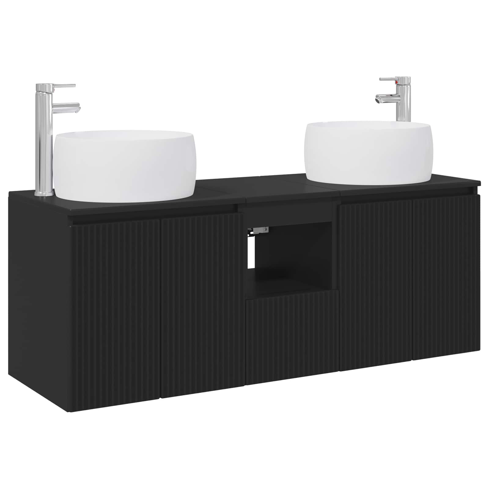 vidaXL Badkamerkastenset 3 st Wit 49,5 x 44,5 x 66 cm Bewerkt hout
