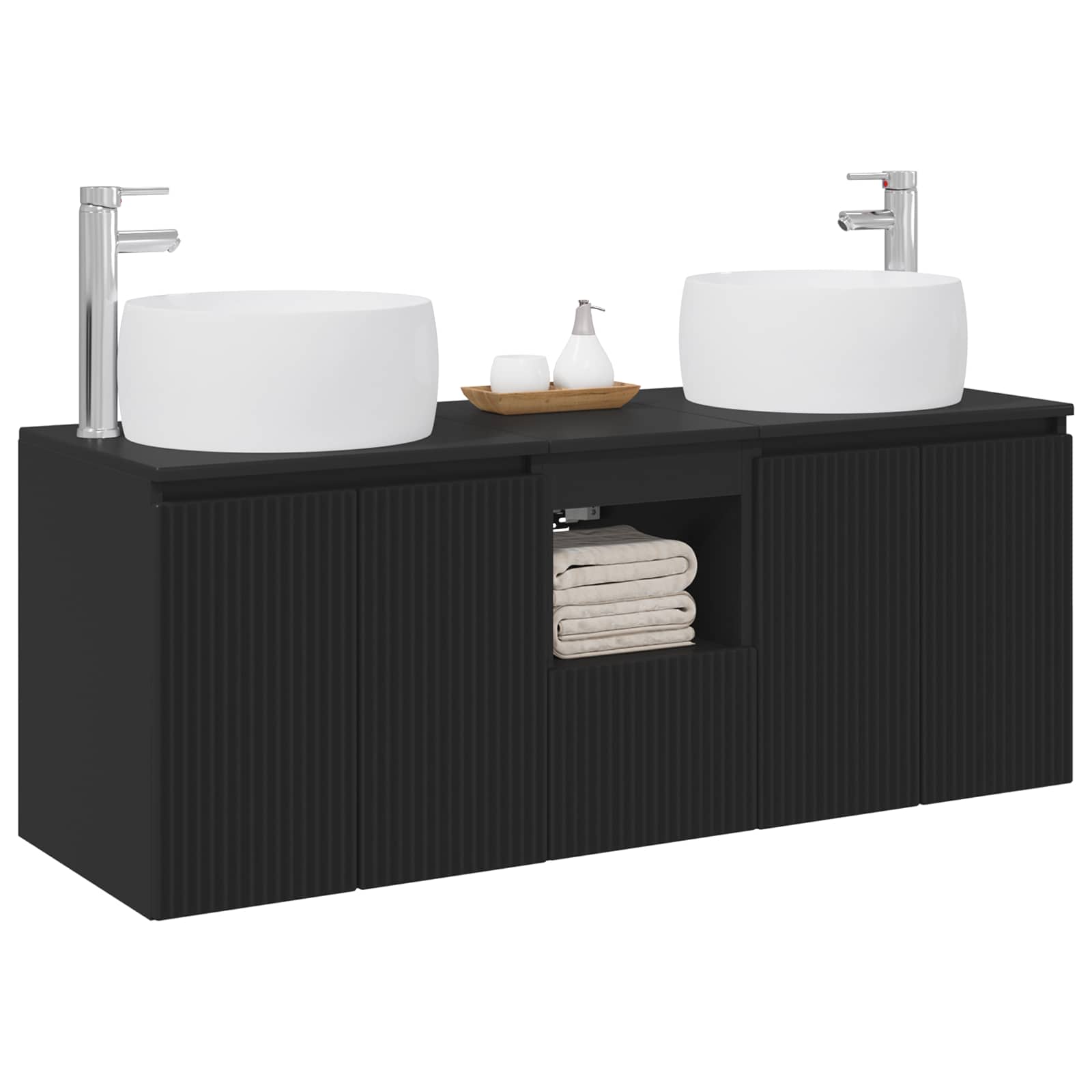 vidaXL Badkamerkastenset 3 st Wit 49,5 x 44,5 x 66 cm Bewerkt hout