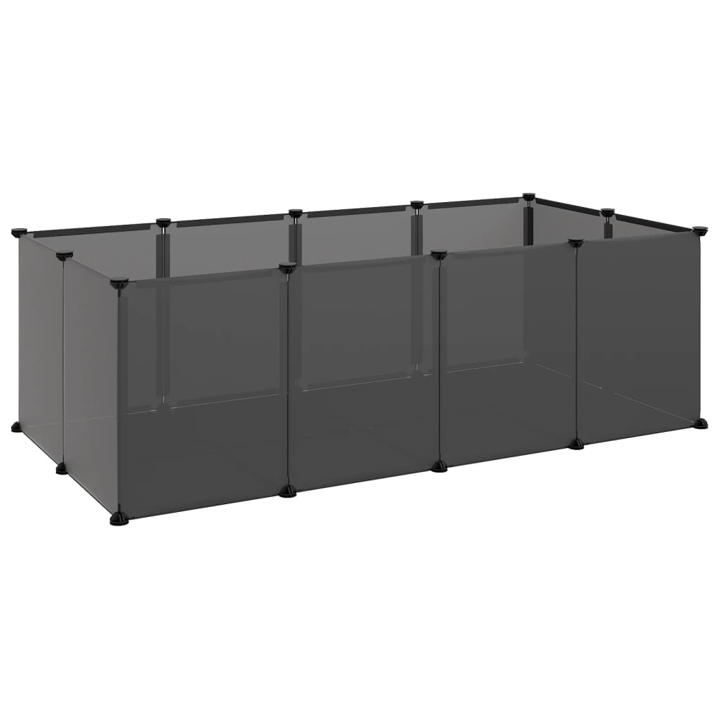vidaXL Dierenhok klein 144x74x46,5 cm polypropeen en staal transparant - Aashly